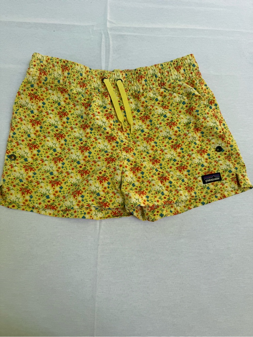 Patagonia Kids Yellow Floral Drawstring Shorts